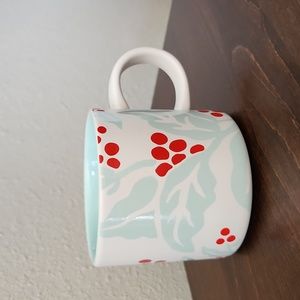 STARBUCKS 2018 MINT HOLLY LEAF BERRY COFFEE MUG 12 oz.